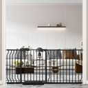 Extra Wide Baby Gate Tension Indoor Safety Gates Black Metal Large Pet Gate Pressure Mounted Walk Through Long Dog Gate for The House Doorways Stairs (66.9 Inch-71.6 Inch/170cm-182cm, Black)