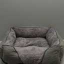 MIXJOY Calming Dog & Cat Beds - Soft Rectangle & Orthopedic Designs, Anti-Slip | Small / Medium Dogs & Indoor Cats (25x21in, Grey)