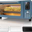 Nuwave Bravo Pro Convection Air Fryer Toaster Oven Combo, 2025 New and Improved, 10-in-1, 50-450F Temp Controls, Quick & Even Crisp Technology, 21Qt Capacity, Cozy Blue, PFAS Free