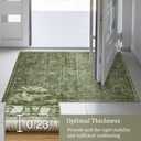 Morebes Boho Green Rugs for Living Room 8x10, Floral Washable Rugs for Bedroom Dining Room Non Slip, Large Soft Low Pile Indoor Floor Carpet for Farmhouse Office