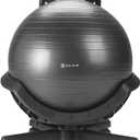 Gaiam Ultimate Balance Ball Chair (Standard or Swivel Base Option) - Premium Exercise Stability Yoga Ball Ergonomic Chair for Home and Office Desk - 52cm Anti-Burst Ball, Air Pump, Exercise Guide