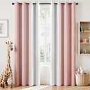 MIULEE Ombre 100% Blackout Curtains, Pink and Greyish White Full Room Darkening Thermal Insulated 84 Inches Long Drapes for Kids Bedroom/Living Room Grommet Window Treatments Modern 52Wx84L, Set of 2