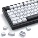 XVX PBT Keycaps - White Keycaps MOA Profile, Japanese Key caps 75 60 100 Percent, Dye-Sublimation, Custom 137 Keys Set for 100%, 75%, 65%, 60% Mechanical Keyboard, Bow