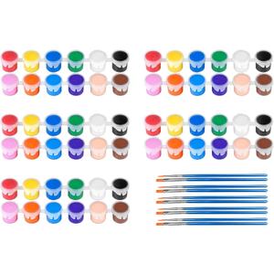 5 Pack Mini Acrylic Paint Set,12 Colors Acrylic Paints Strips for Adults Craft Paint,70 PCS Painting Kit Container Strips Storage, Perfect for Home Birthday Party Favors