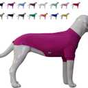 LoveLongLong Spring Summer Cooling Dog T-Shirt with UV Protection and Moisture-Wicking Fabric Blank Color Purplish red 2XL (2XL (for medium large dog))