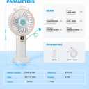 Small Portable Misting Fan Rechargeable: Powerful Hand held Usb Mister Fan 2000mAh for Women Girl Outdoor Travel