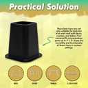 Kings Brand Furniture 6-inch Bed Risers - Set of 4 Black Heavy Duty Stackable Furniture Risers for Under Bed Storage, Desk, Sofa, Couch