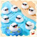 Sosation 36 Packs Mini Rubber Ducks with Sunglasses Sets 2.2 Inch Bath Squeaky Rubber Duckies Cute Float Bathtub Toys for Birthday Party Favors Class Carnival Prizes Car Decor(White)