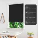 Blackout Roller Shades Blinds Cordless for Windows Without Tools and Drill, Thermal Insulated Free-Stop Blinds, UV Protection Fabric for Living Room, Easy to Install (23" W x 72" H, Black)