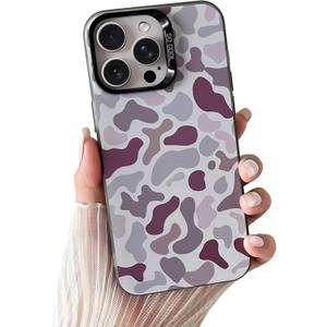 Skyseaco for iPhone 14 Pro Max Case, Cool Camo Pattern Phone Case Vintage Camouflage Shockproof Protective Cover for Women Girls Men Boys Teens, Black