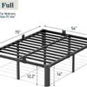 14 Inch Full Size Metal Bed Frame,3500LBS Heavy Duty Noise-Free Bedframe with Mattress Retainers,Headboard Compatible,No Box Spring Needed,Under-Bed Storage,Easy Assembly,Round Feet