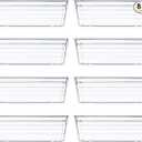 Backerysupply Clear Plastic Drawer Organizer Tray for Vanity Cabinet (12"×6"×3" Set of 8) For Office Bathroom Makeup Drawers 