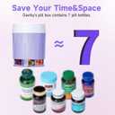 Daviky Pill Bottle Organizer, Supplement Organizer with 7 Large Compartments, Travel Pill Dispenser Round Pill Box with Two Lids, Purple