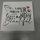 5 Inches Pine Wood Decorative Block - Be Your Own Kind Of Beautiful Desk Decor - Motivational Gift Idea For Coworker Friend Women -Tabletop,Shelf,Bedroom, Home & Office Decorations (A06)