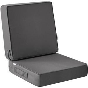 Outdoor Cushions, Outdoor Chair Cushions 24x24x4 Inch, Cushions for Outdoor Furniture with Removable Cover, Waterproof & Fade Resistant Outdoor Seat Cushions for Patio, Lawn, Dark Grey