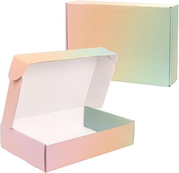 OUGEBOX 30 Pack 9x6x4 Colorful Shipping Boxes Medium, Mailer Cardboard Boxes for Packaging Small Business Bulk