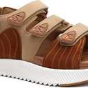 ONCAI Women's Walking Sandals with Arch Support Hiking Athletic Sandals Woman Outdoor Cushion Footbed Water Summer Thick Rubber Soles Sandalias Mujer Khaki/White Size 8
