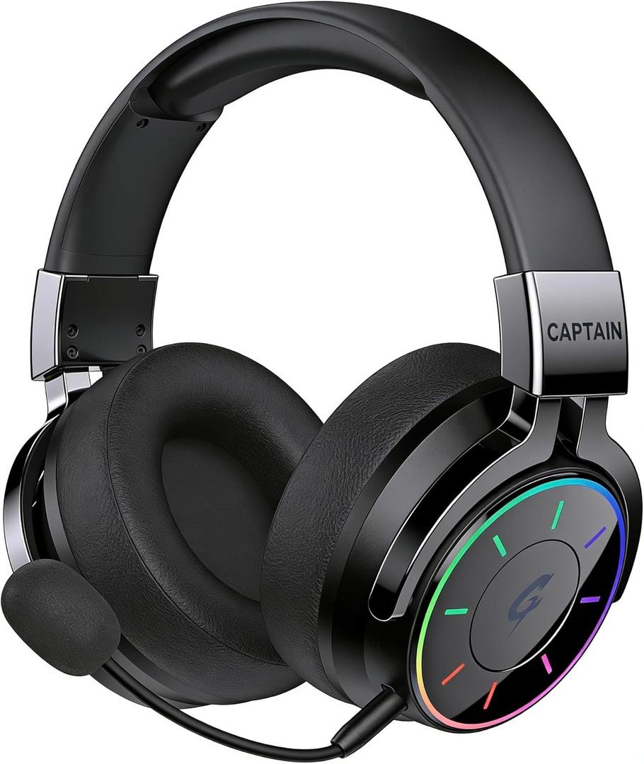 COOLV 2.4GHz Wireless Gaming Headset,Bluetooth 5.4 Gaming Headphones with Mic