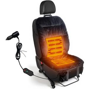 Canreal Car Seat Warmer Comfortable Heated Seat Cover for Cars Trucks SUV Van,Universal Heated Seat Cushion for Driver or Passenger Winter,Black(1 Pack)