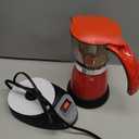 Lemosae Electric Espresso Maker Transparent Coffee Maker Electric Moka Pot Portable Aluminum Espresso Machine Italian Moka Pot with Detachable Base, Coffee Gift for Women Men Home Travel(Red, 6 Cup)