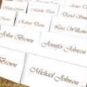 Hamilco White Cardstock Paper for Tent Place Cards – 3.5" x 2", 80 lb Cover, Blank Folded Name & Table Cards, Events & Weddings, 100 Pack, Size 3 1/2" x 2" - White