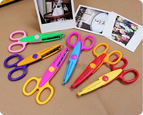 Worldoor New 5 Inch Length DIY Craft Scissors Creative Scissors School Smart Paper Decorative Wave Lace Edge Scissors - Set of 6 - Assorted Colors for scrapbook crafts and Gift Card (Pack of 6-5")