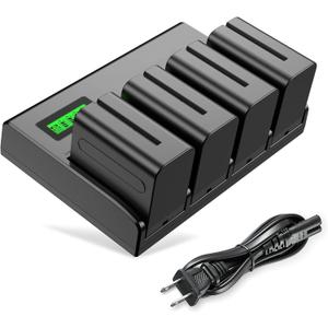 4&6 Pack NP-F970 Batteries 8900mAh and 4/6-Channel Charger Compatible with NP F970, F960, F950, F930, F770, F750, F570, F550, F530, F330 and Handycams, Field Monitor, Video Light (4 Channel&4 battery)