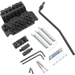 Black Electric Guitar Tremolo Bridge with Bar Double Strat Locking for Floyd Rose Type