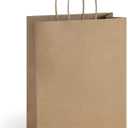 BagDream 10x5x13 25Pcs Gift Bags Brown Kraft Paper With Handles - Bulk Shopping, Merchandise Retail, Wedding Party Favor Sacks - 100% Recycled Paper