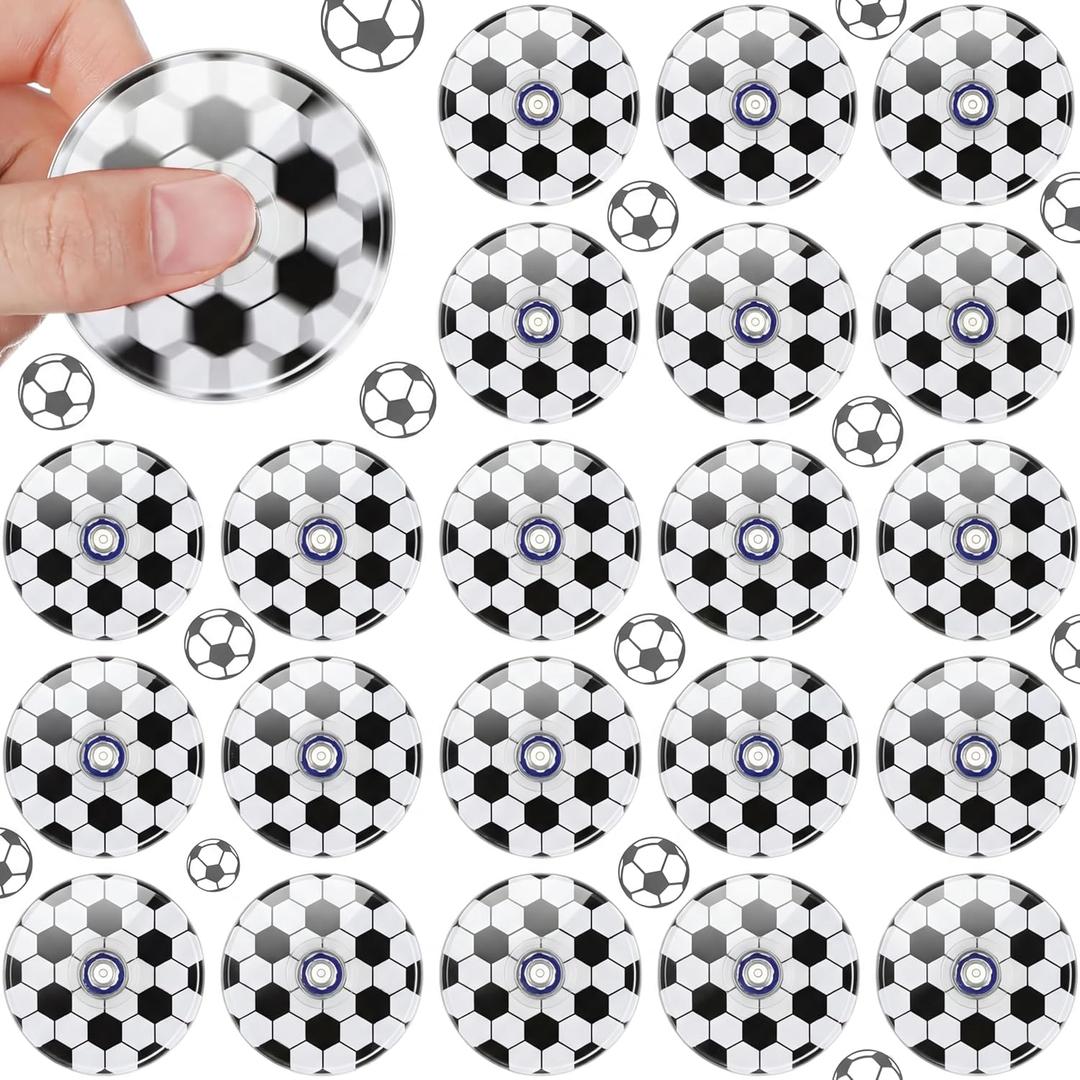 Sotiff 24 Pcs Soccer Fidget Spinners Bulk, Mini Fidget Toys, Soccer Birthday Party Favors, Goodie Bags Stuffers, Party Games, Rewards Carnival Prizes