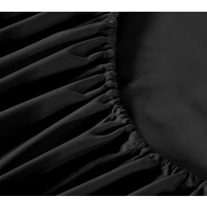 New Fitted Sheet - Super Soft, Solid Lightwight Comfortable Bedding- 16" Deep Pockets Fully Elastic Shrink, Tear & Fade Resistant Easy Care - Long Lasting - Bottom Bed Sheet Only (Black, Full)