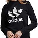 adidas Originals womens Trefoil Crewneck Sweatshirt, Black, Size XSmall US