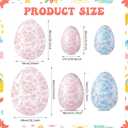 Leyndo 12 Pcs 16 Inch/24 Inch Inflatable Easter Eggs Decorations, Toile De Jouy Chinoiserie Large PVC Colorful Egg Easter Blow up Ornaments, Inflatables Balloons Outdoor Decor for Yard, Lawn Garden