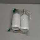 Vine Creations White Glass Soap Dispenser, 2 Pack Kitchen Soap Dispenser Set with Stainless Steel Pump, 16 oz Dish Soap and Hand Soap Dispensers for Bathroom with Waterproof Labels (Matte White Bottle / Brushed Brass Pump)