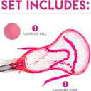 Franklin Sports Venom Youth Mini Lacrosse Stick + Ball Set - 34" - Pink