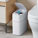 Automatic Bathroom Trash Can,3.5 Gallon Touchless Garbage Can with Trash Bag Auto-adsorption Technology,Slim Motion Sensor Waterproof Trash Bins for Bedroom Office Kitchen Toilet