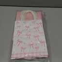 BOXOB 12pcs Pink Bow Gift Bags, 2 Styles Paper 8.27x6.3x3.15in Elegant Small Coquette Pink Goodie Favor Bags Candy Decorations with Handles for Party Wedding Birthday Supplies
