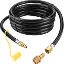 WADEO 12 FT Propane Quick Connect Hose for RV to Gas Grill, Converter Replacement for 1 LB Throwaway Bottle Connects 1 LB Portable Appliance to RV 1/4" Female Quick Disconnect