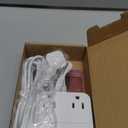 Power Strip Flat Plug with 4 AC Outlets 4 USB Ports (20W), Surge Protector Charging Station with Overload Protection, 6Ft Flat Plug Extension Cord, Fast Charging for Office Dorm Room (White)