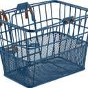 Retrospec Apollo Detachable Front Bike Basket Steel Half-Mesh with Integrated Detachable Hooks and Built-In Handle, Easy Assembly and Portability for Bicycles