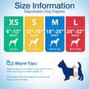 Pet Soft Disposable Male Dog Wraps - Dog Diapers for Male Dogs, Puppy Diapers 12pcs Medium