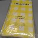 12 Pack Yellow and White Checkered Tablecloth, Yellow Plastic Table Cloths for Parties Disposable, 54x108 inch Waterproof Yellow Gingham Camping Tablecloth for Birthday, Party, Picnic, School