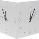 Double Sided Corner Clock, Made of Metal Material, Square Digital Clock, Silent Quartz Movement, with LED Light Strip, Decorated on The Living Room, Bedroom, and Study Walls (White)
