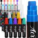 24PCS Acrylic Paint Markers 15mm Jumbo Graffiti Markers and Soft Brush Tip Acrylic Paint Pens, Waterproof and Permanent Ink Paint Pens Poster Marker for Canvas Board Fabric and DIY Crafts