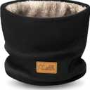 Winter Neck Warmer,Fleece Lined Infinity Scarf Thicken Windproof and Dust Skiing Circle for mens women Double-Layer Knit Chiristmas Gift for Women Men Girl Boy Stocking Stuffer Filler (Black)