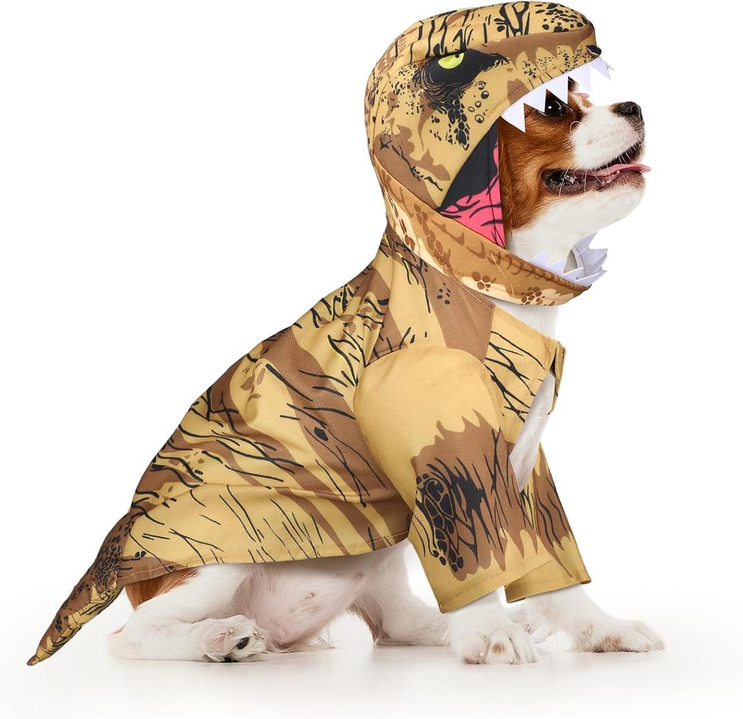 Huhumy T. Rex Dog Costume Dinosaur Dog Costume Halloween Dino Pet Clothes for Pet Cat Halloween Party Cosplay Events Photo Props, Medium
