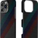Real Aramid Fiber Case for iPhone 16 Pro Max [6.9 inch] Compatible with MagSafe,1500D Aramid Weave,Ultra-Thin Cover with a Caseless Feel,Carbon Fiber Textures Design Kevlar Protection (Signal-SW)