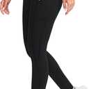 G Gradual Women's Fleece Lined Winter Leggings with Pockets Water Resistant High Waisted Thermal Warm Pants Running Hiking (Black, L)
