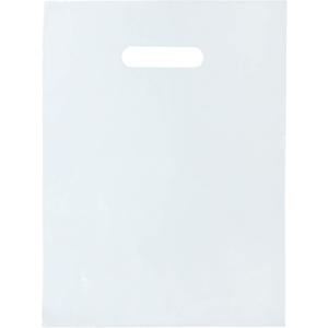 100 Clear Plastic Bags with Handles - 12"x15" Glossy Retail Shopping Bags for Small Business, Boutique, Gift and Trade Show