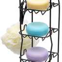 DEAYOU 4 Tier Shampoo Bar Holder for Shower, Self Draining Soap Bar Holders with Strong Suction Cup and Hooks, Rustproof Soap Dish Caddy for Bathroom Wall, Kitchen Sink, Conditioner, No Drilling Rack